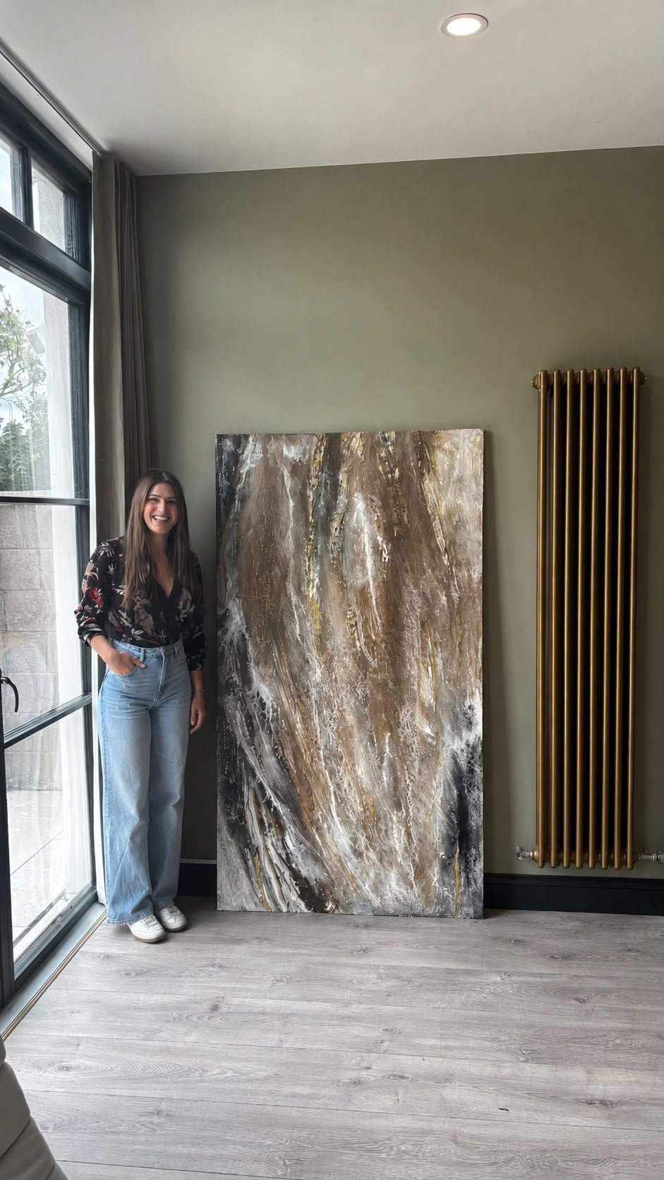 Cristina Luque with her work