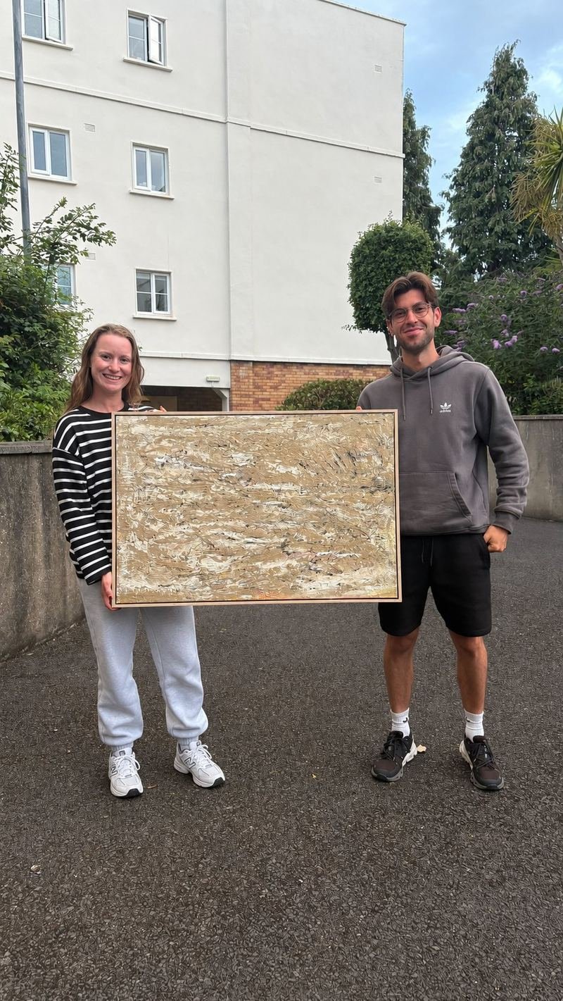 Enma and Bruno with their Rusto painting, Dublin
